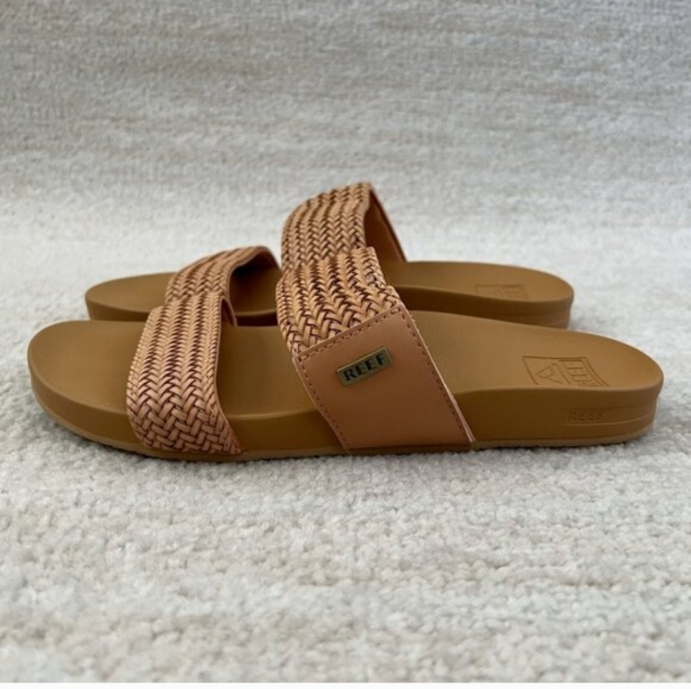 Reef Women's Tan Woven Slide Sandals